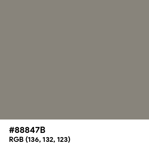 Middle Grey (Hex code: 88847B) Thumbnail