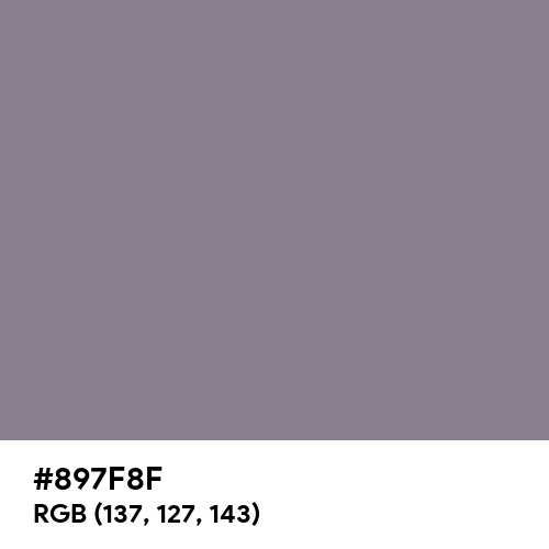 Taupe Gray (Hex code: 897F8F) Thumbnail