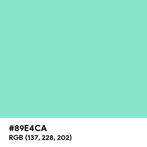 Middle Blue Green (Hex code: 89E4CA) Thumbnail