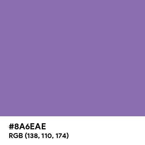 Middle Blue Purple (Hex code: 8A6EAE) Thumbnail
