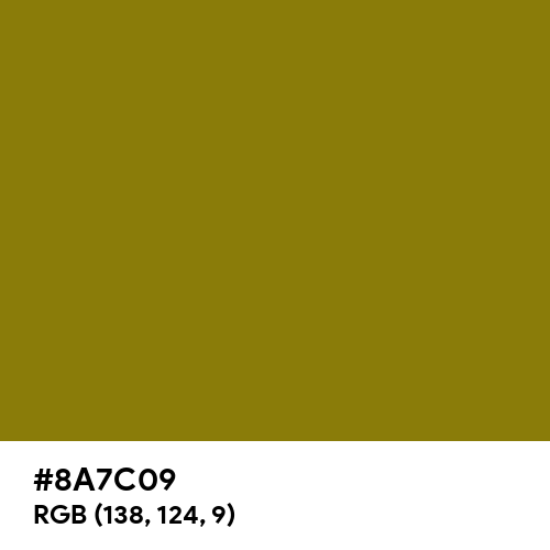 Olive (Hex code: 8A7C09) Thumbnail