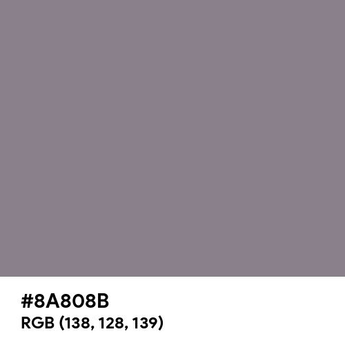 Taupe Gray (Hex code: 8A808B) Thumbnail