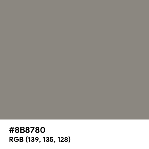Middle Grey (Hex code: 8B8780) Thumbnail