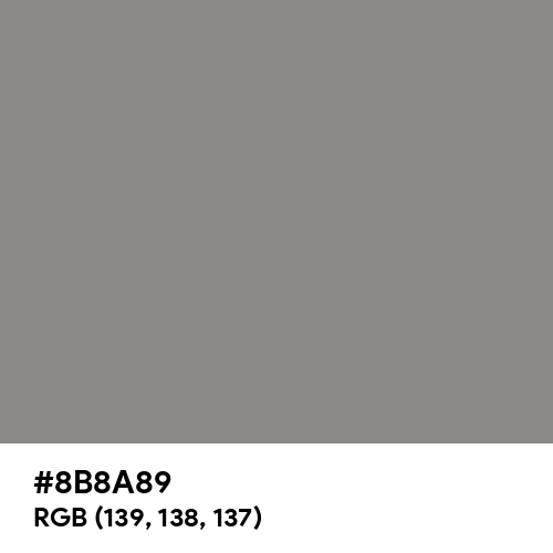Philippine Gray (Hex code: 8B8A89) Thumbnail