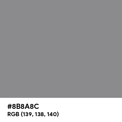 Philippine Gray (Hex code: 8B8A8C) Thumbnail