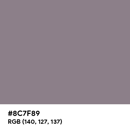 Taupe Gray (Hex code: 8C7F89) Thumbnail