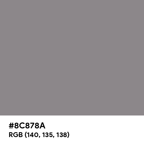 Taupe Gray (Hex code: 8C878A) Thumbnail