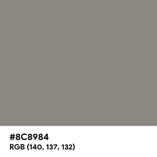 Middle Grey (Hex code: 8C8984) Thumbnail