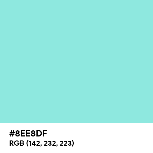 Pale Robin Egg Blue (Hex code: 8EE8DF) Thumbnail