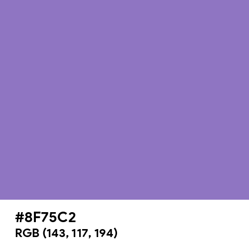 Middle Blue Purple (Hex code: 8F75C2) Thumbnail