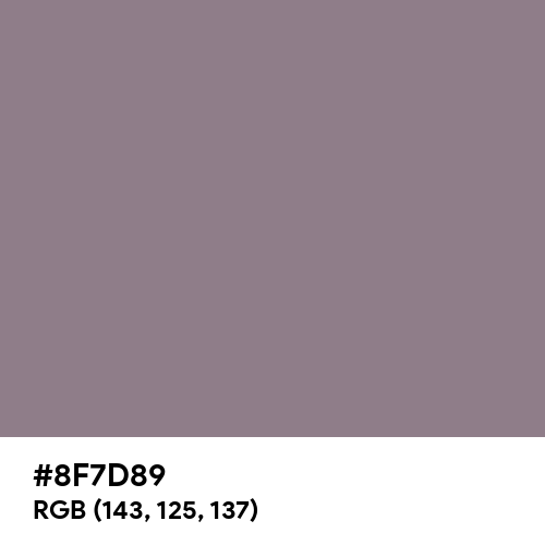 Taupe Gray (Hex code: 8F7D89) Thumbnail