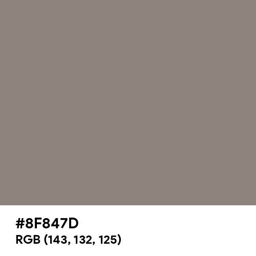 Middle Grey (Hex code: 8F847D) Thumbnail