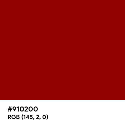Dark Red (Hex code: 910200) Thumbnail
