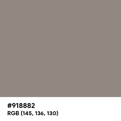 Middle Grey (Hex code: 918882) Thumbnail