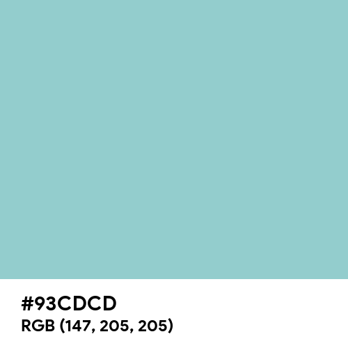 Middle Blue Green (Hex code: 93CDCD) Thumbnail
