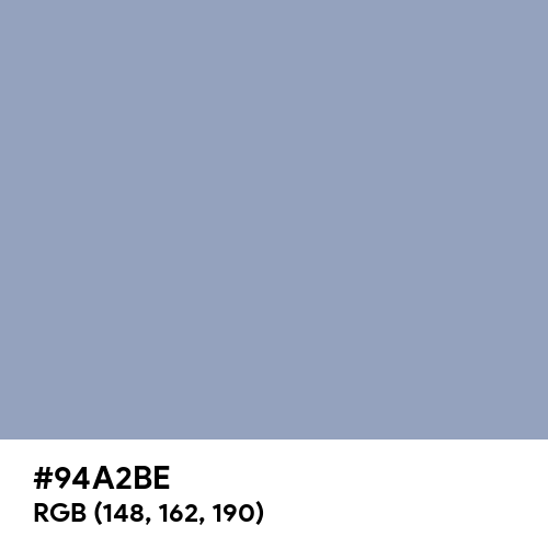 Pewter Blue (Hex code: 94A2BE) Thumbnail