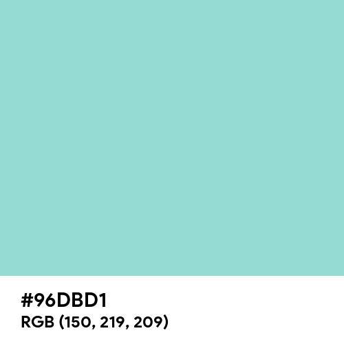 Pale Robin Egg Blue (Hex code: 96DBD1) Thumbnail