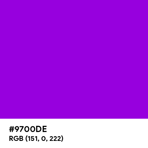 Rich Violet (Hex code: 9700DE) Thumbnail