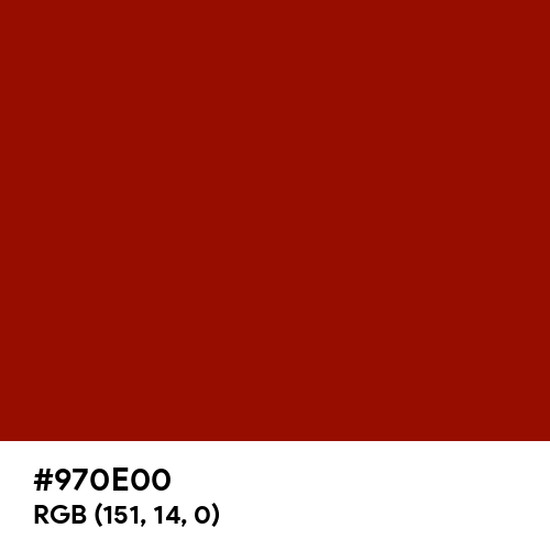 Crimson Red (Hex code: 970E00) Thumbnail
