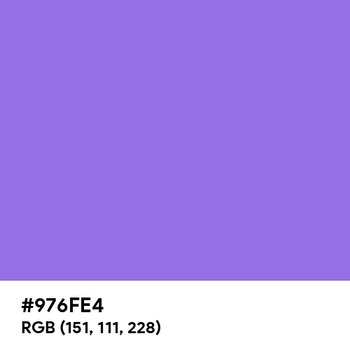 Medium Purple (Hex code: 976FE4) Thumbnail