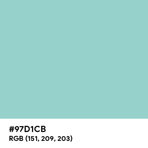 Teal Blue (RAL Design) (Hex code: 97D1CB) Thumbnail