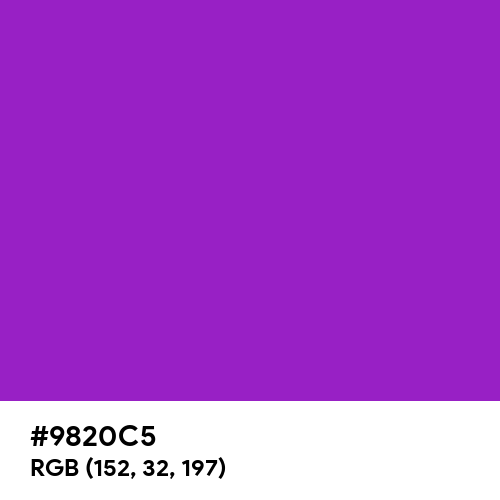 Perfect Purple (Hex code: 9820C5) Thumbnail
