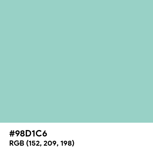 Middle Blue Green (Hex code: 98D1C6) Thumbnail