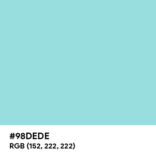 Pastel Turquoise (Hex code: 98DEDE) Thumbnail