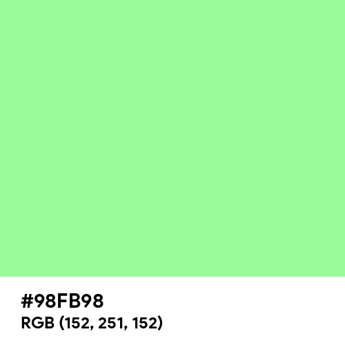 Pale Green (Hex code: 98FB98) Thumbnail