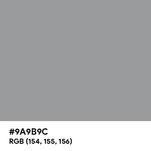 Spanish Gray (Hex code: 9A9B9C) Thumbnail
