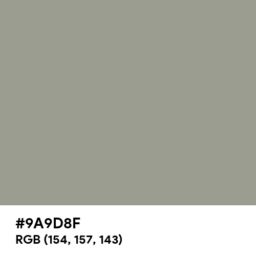 Spanish Gray (Hex code: 9A9D8F) Thumbnail
