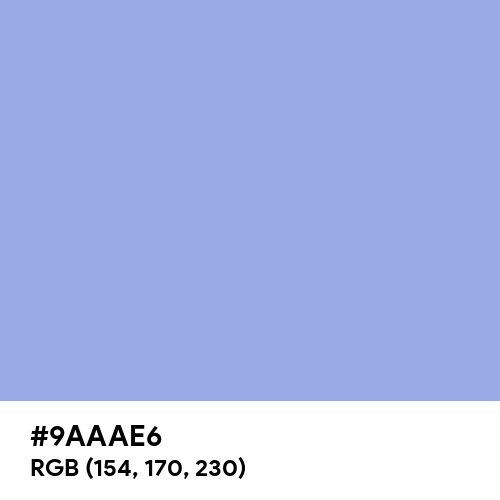Maximum Blue Purple (Hex code: 9AAAE6) Thumbnail
