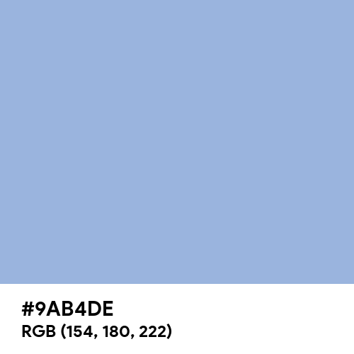 Pale Cerulean (Hex code: 9AB4DE) Thumbnail
