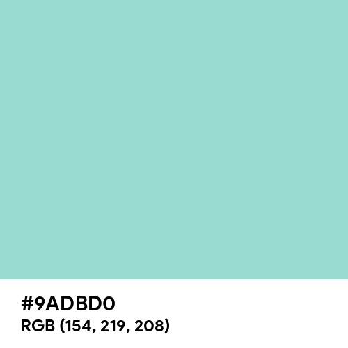 Pale Robin Egg Blue (Hex code: 9ADBD0) Thumbnail