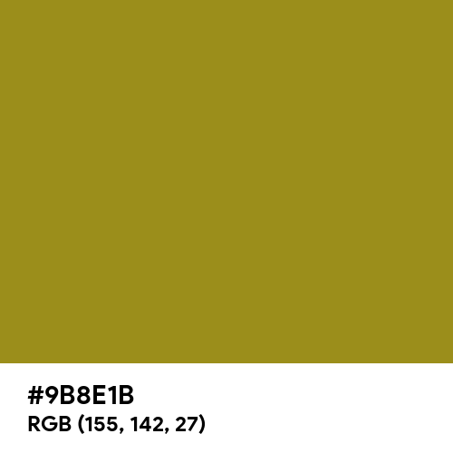 Dark Yellow (Hex code: 9B8E1B) Thumbnail