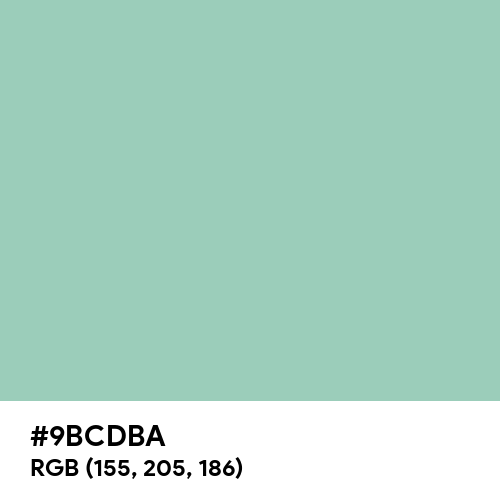 Turquoise Green (Hex code: 9BCDBA) Thumbnail