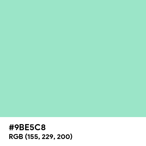 Sea Foam Green (Hex code: 9BE5C8) Thumbnail