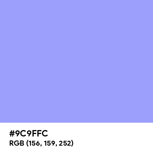 Maximum Blue Purple (Hex code: 9C9FFC) Thumbnail