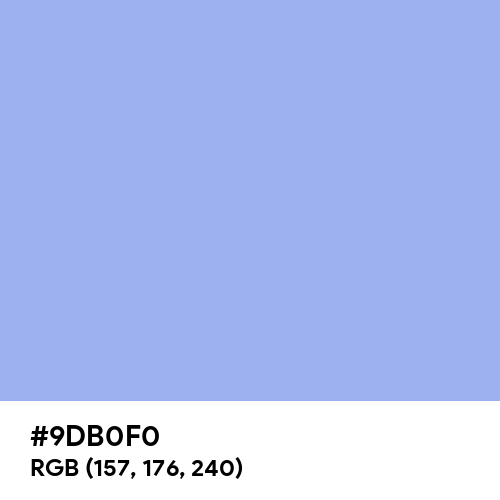 Maximum Blue Purple (Hex code: 9DB0F0) Thumbnail