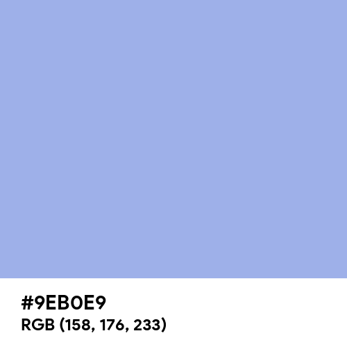Maximum Blue Purple (Hex code: 9EB0E9) Thumbnail