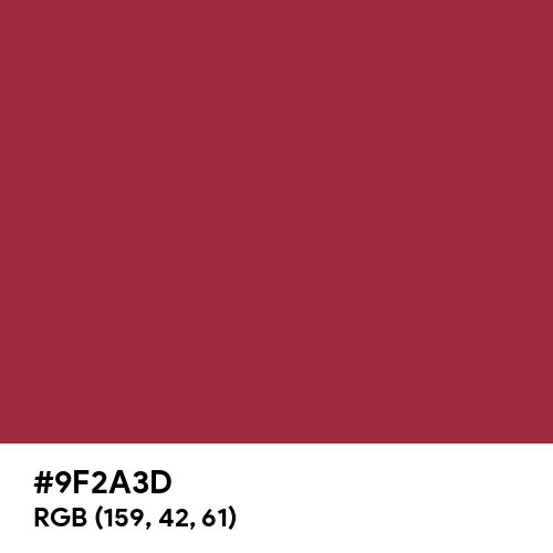Ruby Wine (Hex code: 9F2A3D) Thumbnail