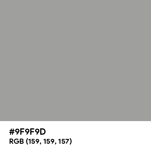 Spanish Gray (Hex code: 9F9F9D) Thumbnail
