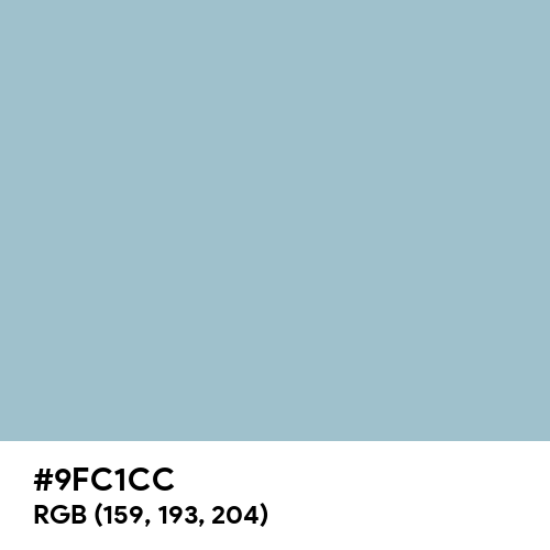 Pastel Blue (Hex code: 9FC1CC) Thumbnail