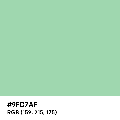 Turquoise Green (Hex code: 9FD7AF) Thumbnail