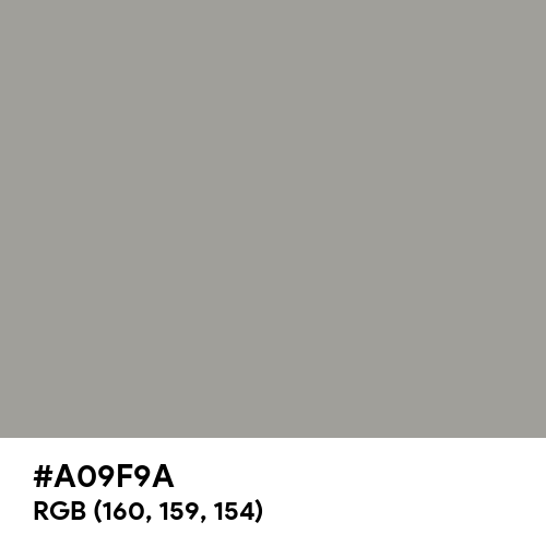 Spanish Gray (Hex code: A09F9A) Thumbnail