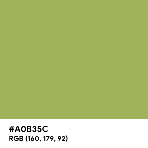Middle Green Yellow (Hex code: A0B35C) Thumbnail