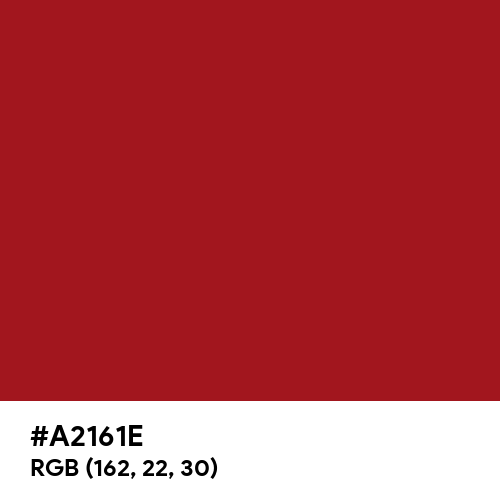 Ruby Red (Hex code: A2161E) Thumbnail