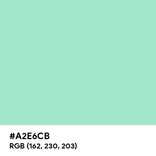 Sea Foam Green (Hex code: A2E6CB) Thumbnail