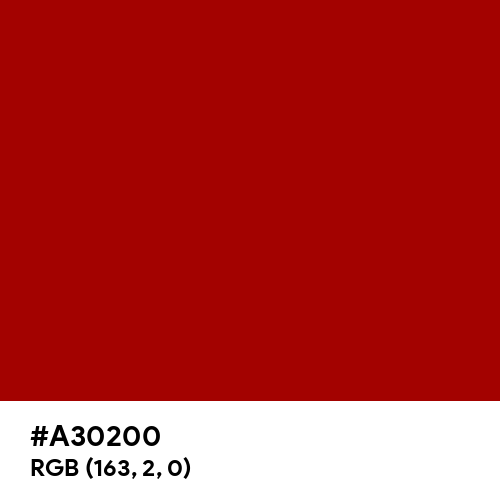 Dark Candy Apple Red (Hex code: A30200) Thumbnail