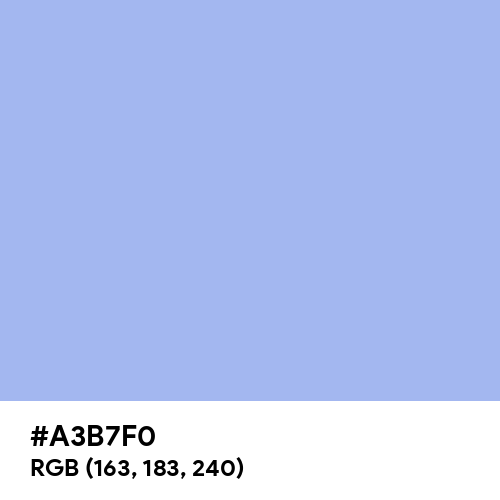 Maximum Blue Purple (Hex code: A3B7F0) Thumbnail